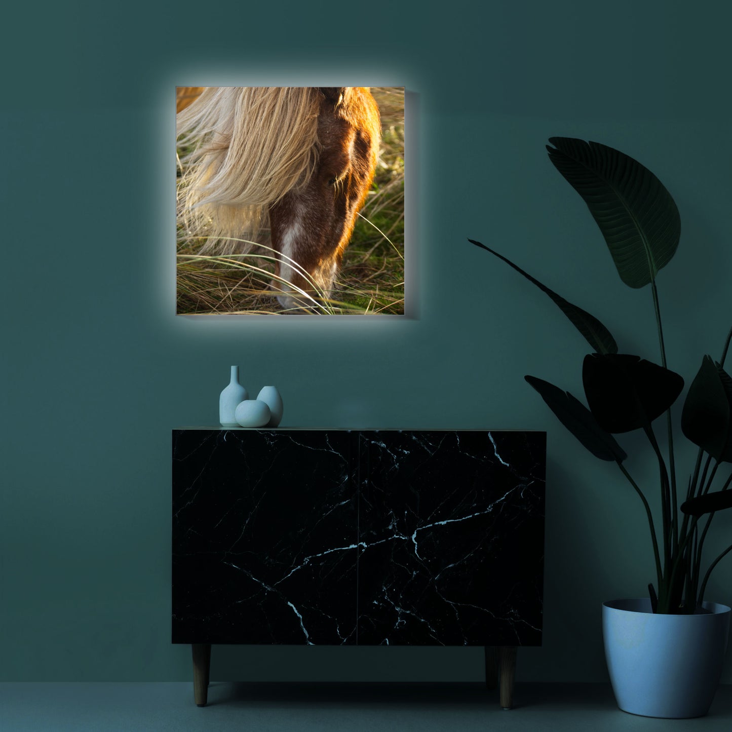Pferd bei Sonnenuntergang | Wandbild