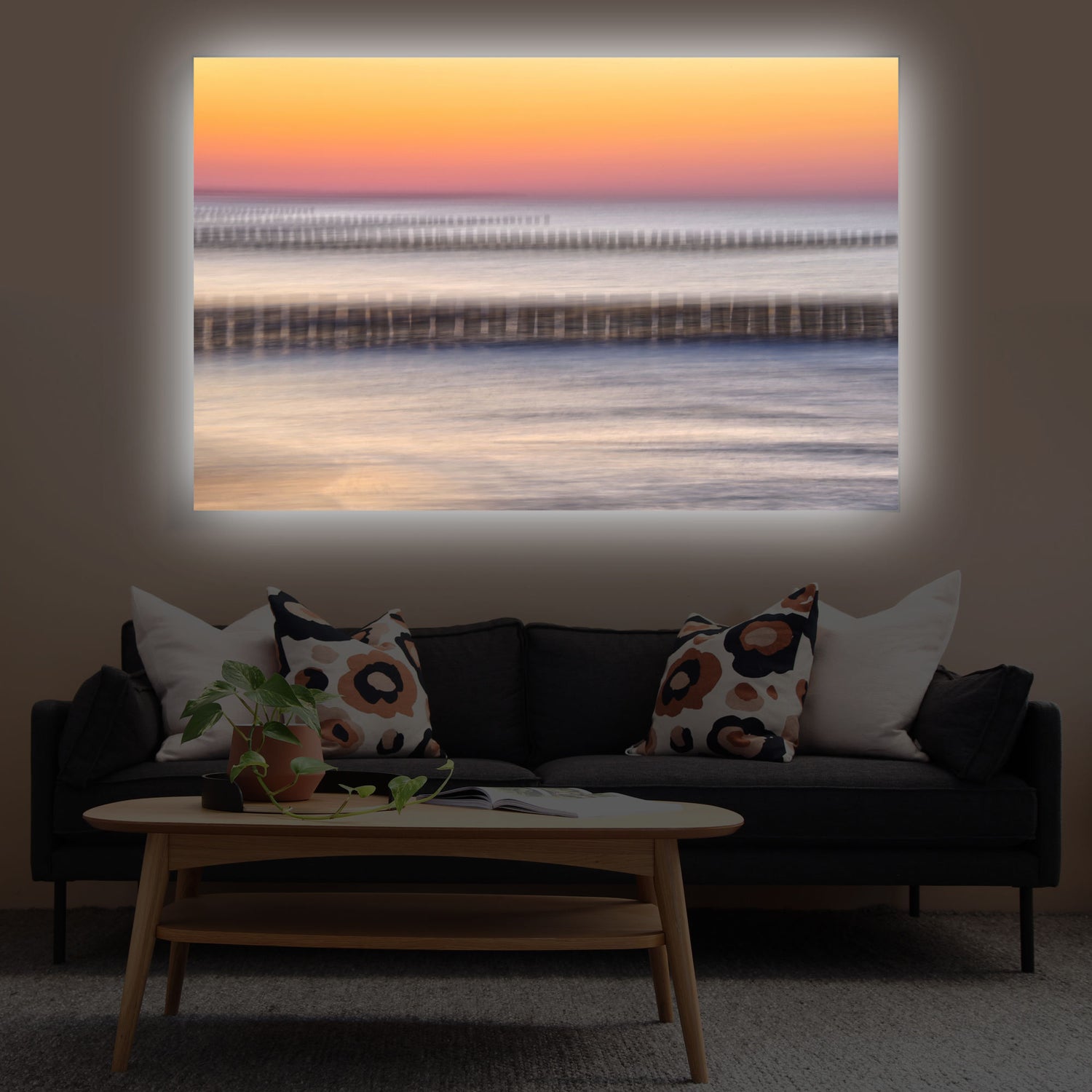 Abendstimmung am Meer | abstraktes Wandbild