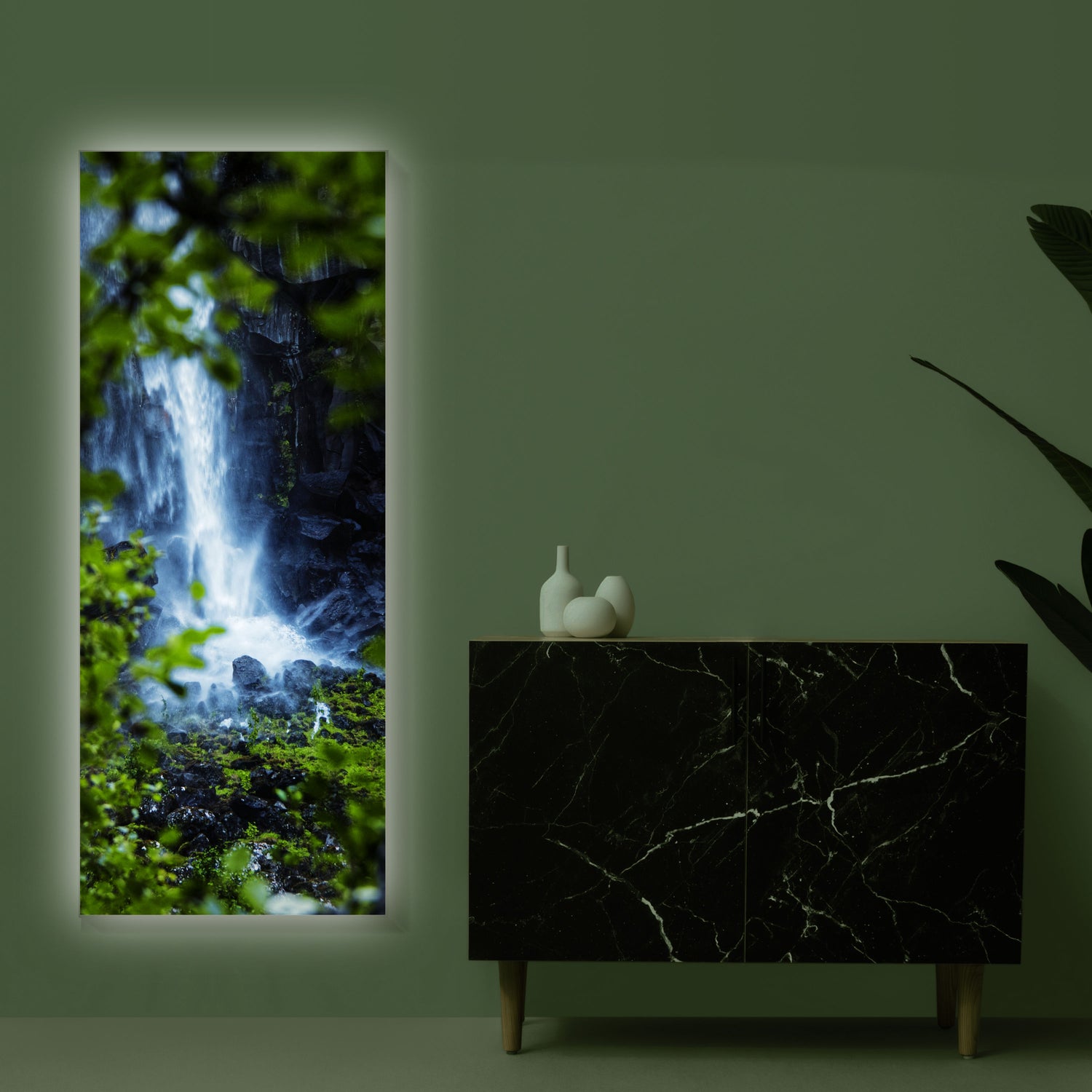 Blick zum Wasserfall | Wandbild Island